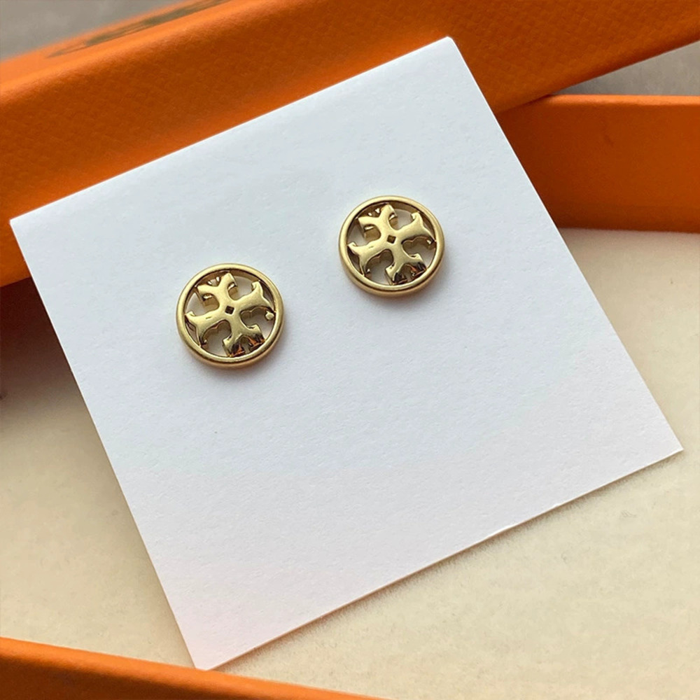 Tory Burch Gold Plated Double Cold Style Round